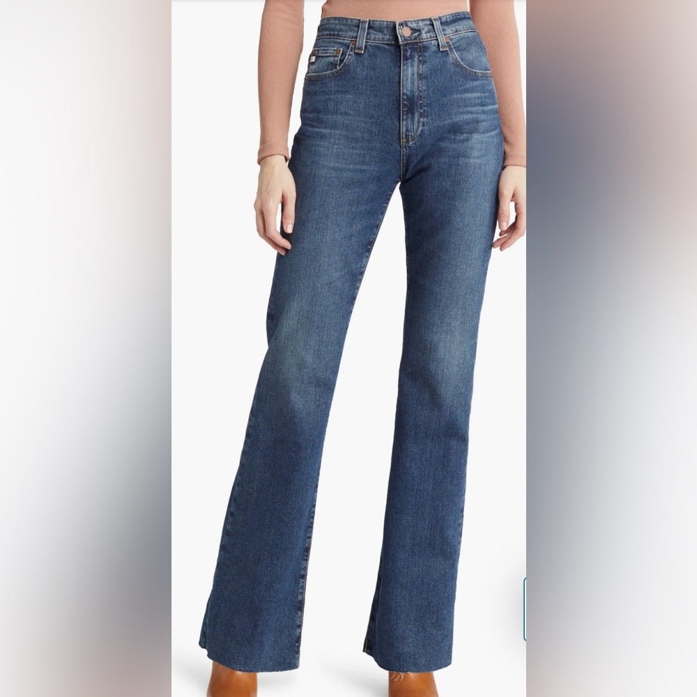 Ag Adriano Goldschmied Alexxis Boot High Rise Raw Hem Jeans